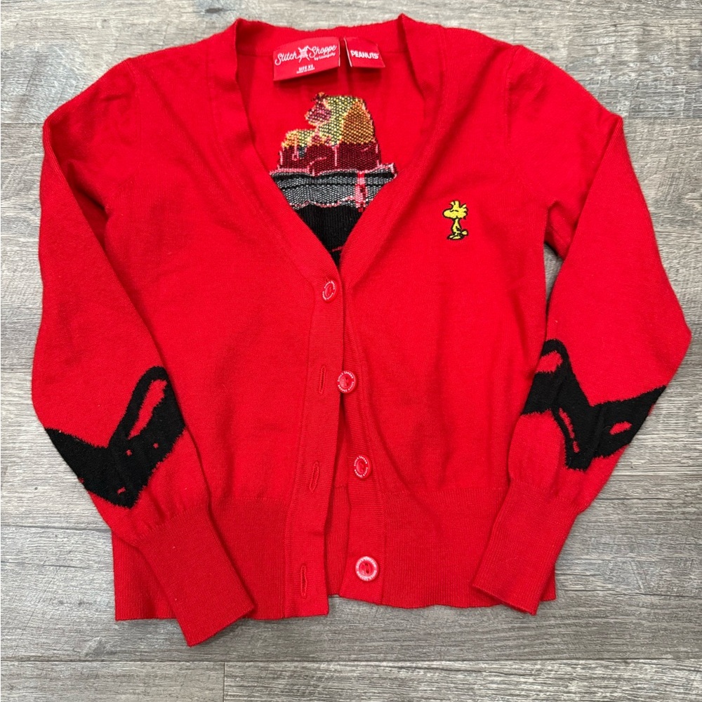 Loungefly Stitch Shoppe Peanuts Snoopy Dog House Alexa Cropped Cardigan Sweater